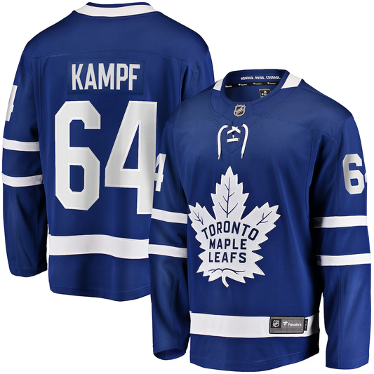 Men's Toronto Maple Leafs David Kampf #64 Fanatics Blue Home Breakaway Player Jersey
