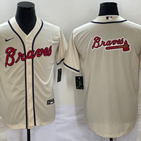 Men's Atlanta Braves Cream Replica Team Jersey1