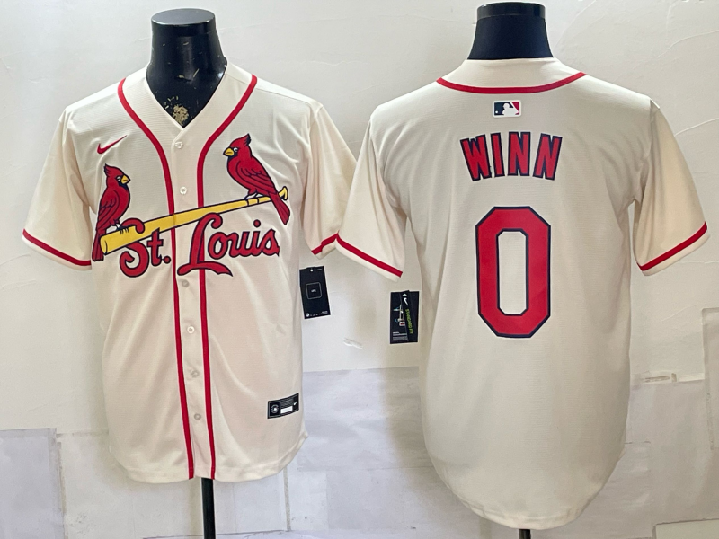 Men's St. Louis Cardinals Masyn Winn #0 Cream Replica Player Jersey