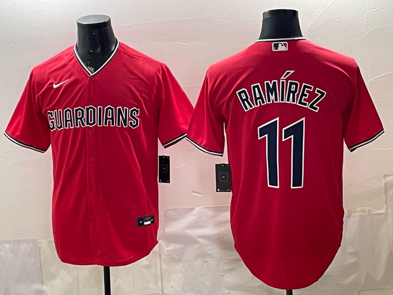 Men's Cleveland Guardians Jose Ramirez #11 Red Alternate Replica Jersey
