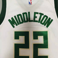 Men's Milwaukee Bucks Khris Middleton Fanatics Branded White Fast Break Jersey1