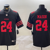 Men's San Francisco 49ers Jordan Mason #24 Black Player Game Jersey1