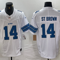 Amon-Ra St. Brown #14 Detroit Lions White Vapor Limited Jersey - JerseysFreak
