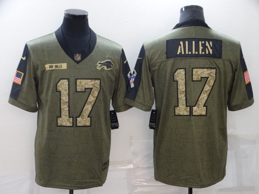 Men's Buffalo Bills Josh Allen #17 Brown Game Player Jersey1