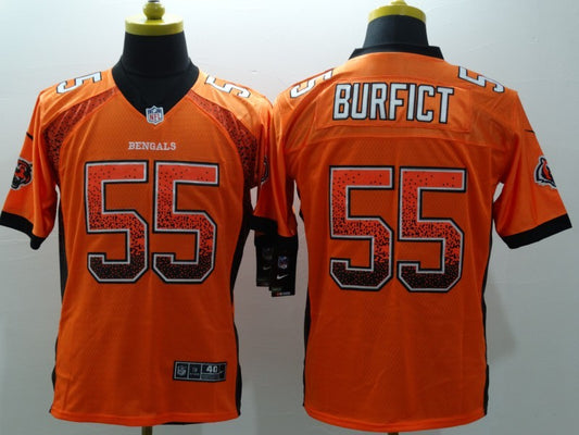 Men's Cincinnati Bengals Vontaze Burfict #55 Orange Game Jersey1
