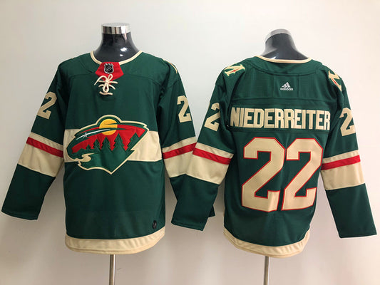 Men's Minnesota Wild Nino Niederreiter #22 Green Home Breakaway Player Jersey1