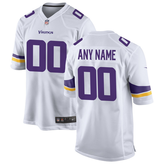Men's Minnesota Vikings Custom1 Jersey1 White