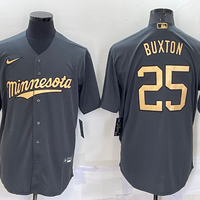 Men's Minnesota Twins Byron Buxton #25 Gray Replica Player Jersey1
