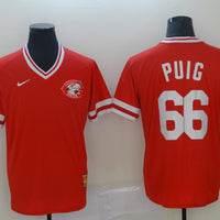 Men's Cincinnati Reds Yasiel Puig #66 Red Stitched Jersey1