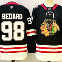 Men's Chicago Blackhawks Connor Bedard #98 Black Premium Player Jersey