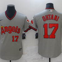Men's Los Angeles Angels Shohei Ohtani #17 MLB Gray Printed Baseball Jersey1