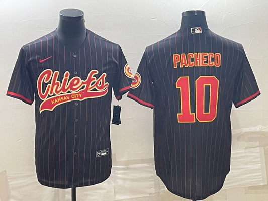 Men's Kansas City Chiefs Isiah Pacheco #10 Black Player Jersey1 Joint Edition