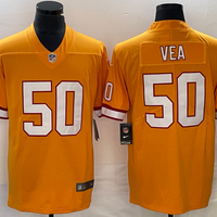 Men's Tampa Bay Buccaneers Vita Vea #50 Orange Throwback Game Jersey1