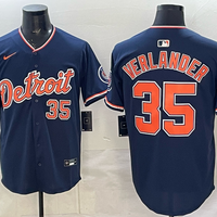Men's Detroit Tigers Justin Verlander #35 Navy Alternate Stadium Jersey