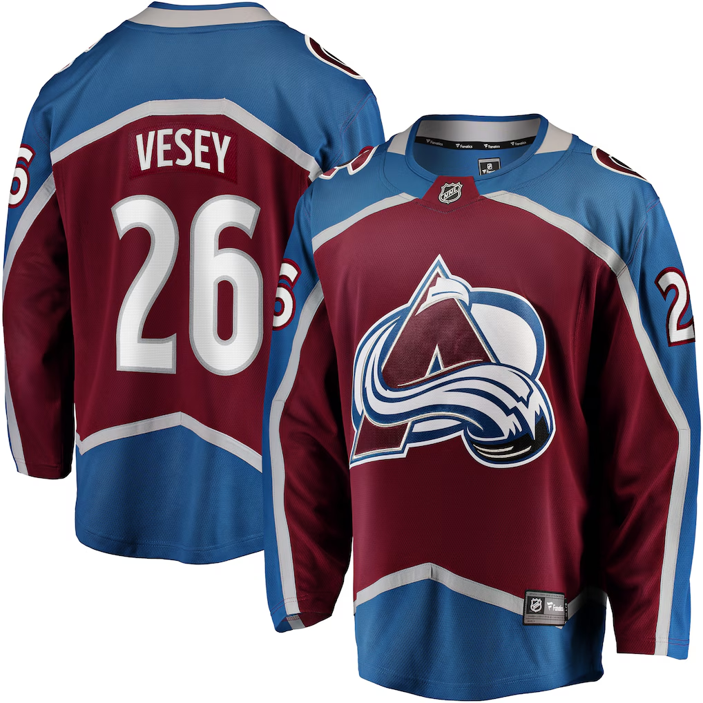 Men's Colorado Avalanche Jimmy Vesey #26 Fanatics Burgundy Home Breakaway Jersey