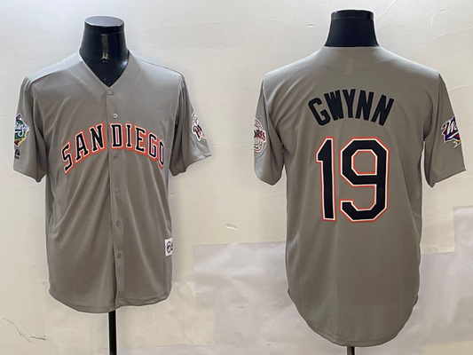 Men's San Diego Padres Tony Gwynn #19 Gray Limited Player Jersey1