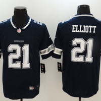 Men's Dallas Cowboys Ezekiel Elliott #21 Navy Game Player Jersey1