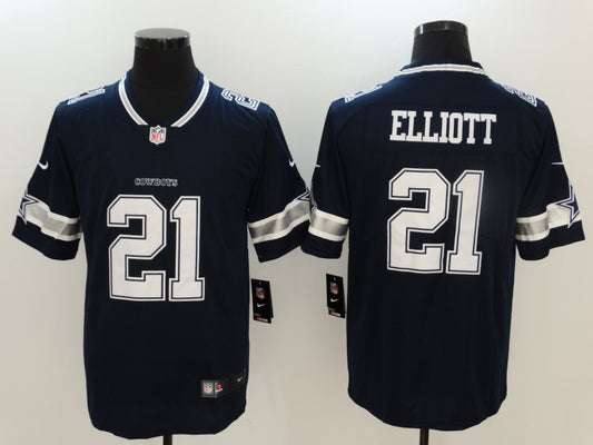 Men's Dallas Cowboys Ezekiel Elliott #21 Navy Game Player Jersey1