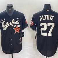Men's Houston Astros Jose Altuve #27 Black Limited Player Jersey1