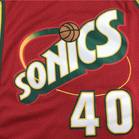 Men's Seattle SuperSonics Shawn Kemp 1995-96 Red Hardwood Classics Swingman Jersey