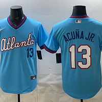 Men's Atlanta Braves Ronald Acuna Jr. #13 Powder Blue 2026 City Connect Stadium Jersey