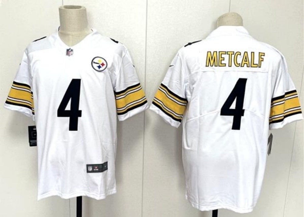 Men's Pittsburgh Steelers DK Metcalf #4 White Player Game Jersey