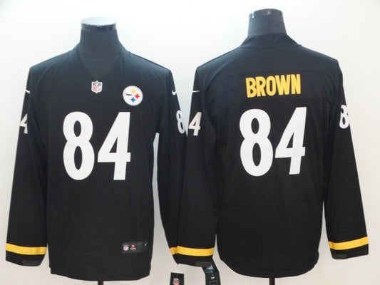 Men's Pittsburgh Steelers Antonio Brown #84 Black Game Player Jersey1