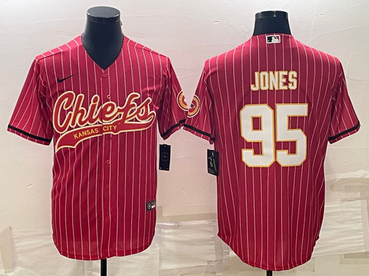 Men's Kansas City Chiefs Chris Jones #95 Red Player Jersey1 Joint Edition