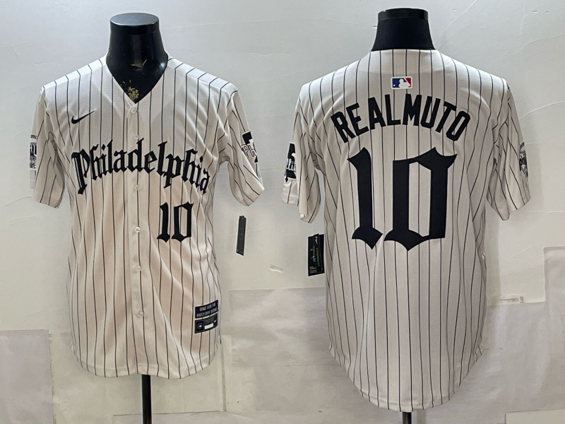 Men's Philadelphia Phillies J.T. Realmuto #10 Cream Replica Player Jersey