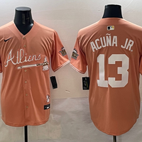 Men's Atlanta Braves Ronald Acuna Jr. #13 Pink 2025 City Connect Limited Player Jersey