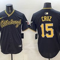 Men's Pittsburgh Pirates Oneil Cruz #15 Black Alternate Replica Jersey