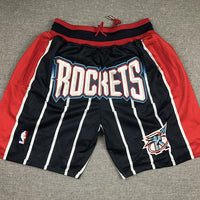 Men's Houston Rockets Black 1995-96 Hardwood Classics Basketball Shorts1