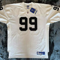 Men's Oakland Raiders Warren Sapp Mitchell & Ness White Legacy Replica Jersey1