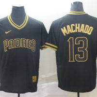 Men's San Diego Padres Manny Machado #13 Black Stitched Jersey1