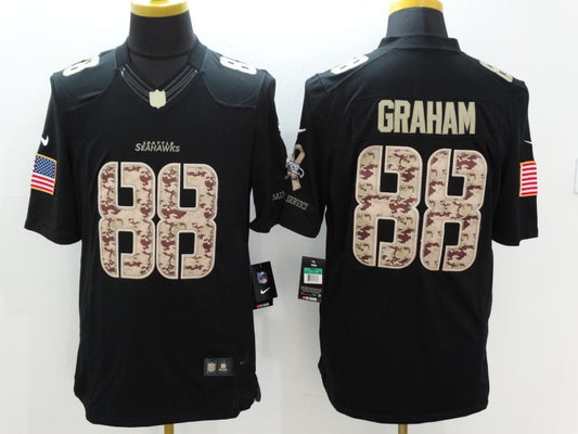 Men's Seattle Seahawks Jimmy Graham #88 Black Game Player Jersey1