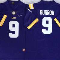 Men's LSU Tigers Joe Burrow #9 Purple Player Game Jersey