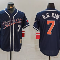 Men's San Diego Padres Ha Seong Kim #7 Navy Limited Player Jersey1
