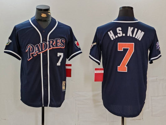 Men's San Diego Padres Ha Seong Kim #7 Navy Limited Player Jersey1
