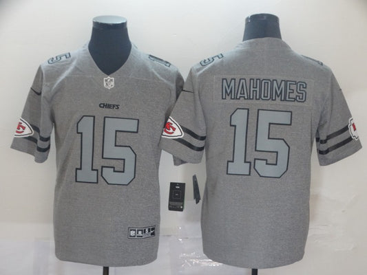 Men's Kansas City Chiefs Patrick Mahomes Gray Player Game Jersey1