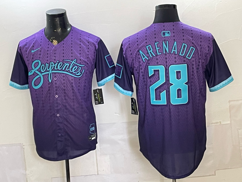 Men's Arizona Diamondbacks Nolan Arenado #28 Purple 2025 City Connect Limited Player Jersey