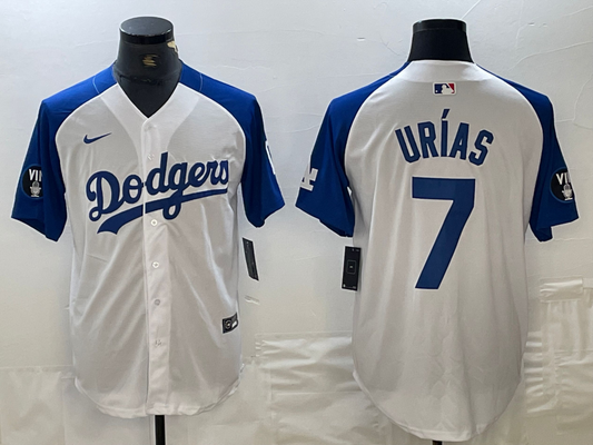 Men's Los Angeles Dodgers Julio Urias #7 White Limited Jersey1