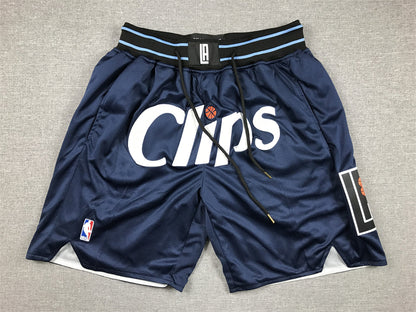 Men's LA Clippers Navy 2023/24 Pocket Shorts1 City Edition