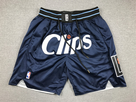 Men's LA Clippers Navy 2023/24 Pocket Shorts1 City Edition