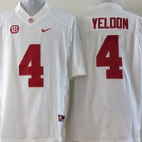 Men's Alabama Crimson Tide T. J. Yeldon #4 White Player Game Jersey