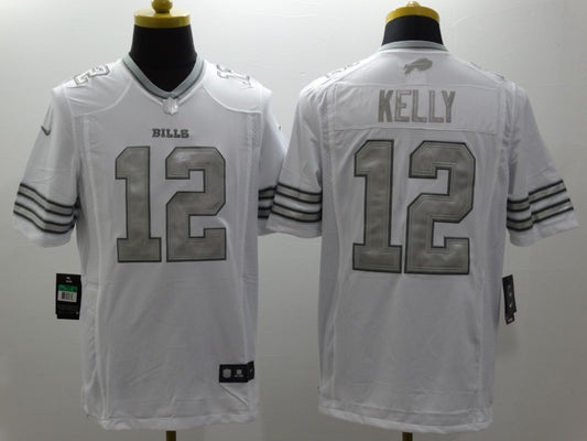 Men's Buffalo Bills Jim Kelly #12 White Player Game Jersey1