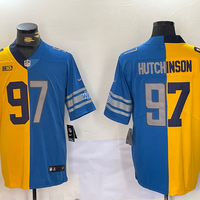 Aidan Hutchinson #97 Detroit Lions Yellow Blue Game Jersey - JerseysFreak