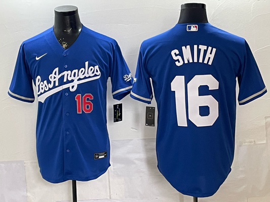 Men's Los Angeles Dodgers Will Smith #16 Royal Alternate Replica Jersey
