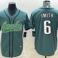Men's Philadelphia Eagles DeVonta Smith #6 Midnight Green Game Jersey1 Joint Edition