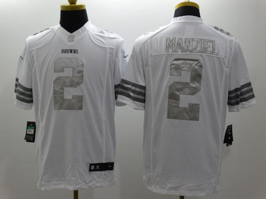 Men's Cleveland Browns Johnny Manziel #2 White Game Jersey1