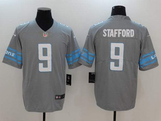 Men's Detroit Lions Matthew Stafford #9 Gray Game Jersey1